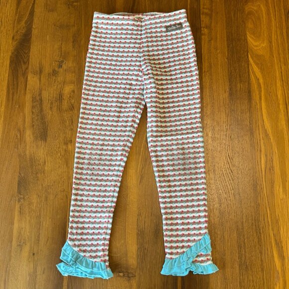 MATILDA JANE Leggings Bundle Girls 6 Legging Pants 3 Pairs Blue Stripes Ruffles - Picture 2 of 16